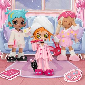 팝마트 릴 피치 라이엇 슬리퍼버 시리즈 랜덤박스 장난감 귀여운 애니메이션 액션 피규어 서프라이즈 미스터리 박스 인형 소녀 선물