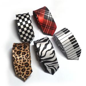 남성용 슬림 넥타이, 스키니 웨딩, 음표 프린트, 피아노 기타 폴리에스터 프린트, 슬림 넥타이, 파티 선물용, 정장 액세서리