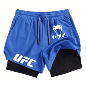 2025년 여름 남녀공용 더블 레이어 스포츠 반바지 통기성 테니스 트레이닝 반바지, 아웃도어 비치 반바지