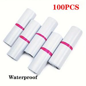 100개 화이트 방수 우편 봉투 자체 접착 씰 택배 가방 소형 비즈니스 포장용