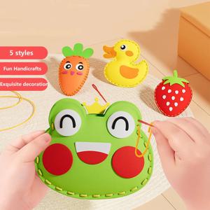 새로운 DIY 바느질 세트 바느질 부직포 공예 키트 장난감 수제 만화 동물 어린이 미술 장난감 초보자용