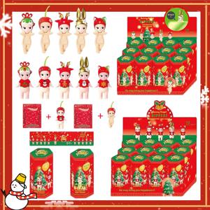 핫 파티 12개 크리스마스 벚꽃 시리즈 미니 인형 미스터리 박스 모델 책상 장식 선물 미니 소녀 감성 인형 장난감