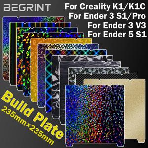 크리에이티 K1 빌드 플레이트 K1C 베드 엔더 3 V3 SE 엔더 3 S1 프로 플레이트 엔더 5 S1 H1H PEO PEY PEI 시트 235x235mm 빌드 플레이트
