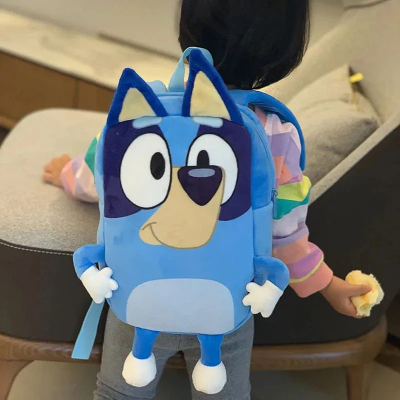 만화 Bluey 가족 코스프레 유치원 어린이 Schoolbag Bluebin 개 배낭 Kawaii 블루 오렌지 개 배낭 어린이 선물