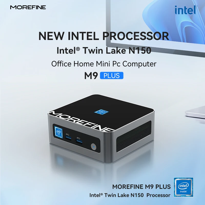 MOREFINE 2025 M9 N150 미니 PC 휴대용 게이밍 데스크탑 컴퓨터 미니PC 듀얼 LAN 2.5G/1G WiFi 6 BT5.2 DDR4 NVME SSD 윈도우 11 프로
