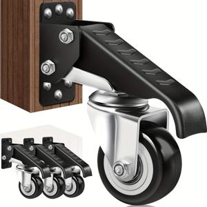 165파운드 2.5인치 작업대 캐스터 휠 4개 세트 측면 장착형 접이식 스텝다운 휠 360 °   테이블 및 장비용 회전