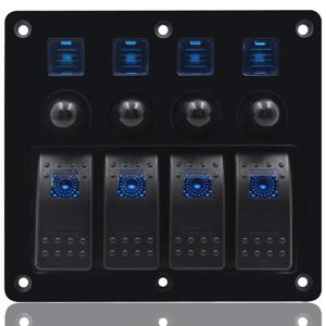 퓨즈 보호 기능이 있는 해양형 로커 스위치 패널, 자동차 보트 RV용 LED 표시기가 있는 3위치 ON/OFF 전원 제어 모듈