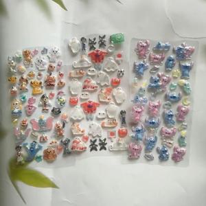 카와이 디즈니 릴로&스티치 크리스탈 스티커 3D 입체 스티커 창의적인 휴대폰 케이스 여행가방 장식 스티커 학생 보상