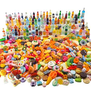 미니 음식 장난감 음료수 병 장난감 혼합 스타일 레진 음식 인형 주방 놀이 미니 음식 인형 DIY 액세서리 어린이용