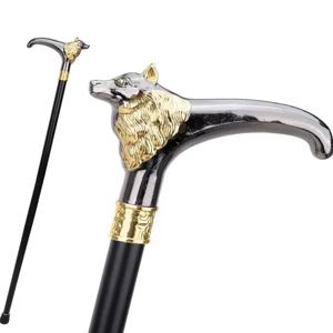 레트로 메탈 늑대 머리 지팡이 신사용 워킹 스틱 개성 있는 패션 문명 지팡이 할로윈 영화 TV 소품 코스프레 액세서리