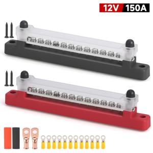 신형 12웨이 터미널 M6 스터드 버스바 배터리 전원 분배 블록 12V-48V 양극 음극 버스바 트럭 보트 자동차 캠퍼용