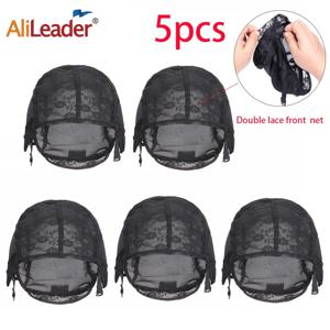 뜨거운 판매 5 Pcs 새로운 Fishnet 메쉬 가발 모자 조정 가능한 스트랩으로 가발을 만들기위한 Stretchable 레이스 가발 모자 Bonnet Perruque