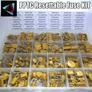610PCS 24 값 자체 복구 퓨즈 모듬 PPTC 키트 0.05A 0.1A 0.2A 0.25A 0.3A 0.4A 0.5A 0.75A 0.9A 1.1A 1.35A 2A 2.5A 3.75A