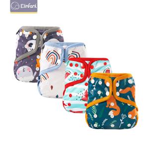 Elinfant 한 사이즈 빨 수있는 방수 기저귀 커버 3-15kg 아기 천 기저귀에 대한 조정 가능한 재사용 가능한 패션 인쇄