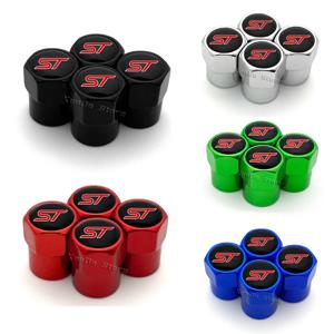 4PCS 자동차 바퀴 타이어 밸브 스템 캡 포드 ST 라인 포커스 X 2 3 Mondeo Fiesta Kuga MK2 MK3 MK4 타이어 액세서리 용 밀폐 커버