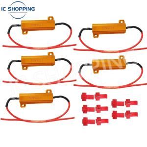 자동차 LED 테일 라이트 저항기 50W 전력 저항기 12V 6R 8R 10R 자동차 방향 지시등 램프 용 스티어링 디코더 저항기