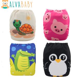 U Pick ALVABABY 디지털 위치 아기 천 기저귀 재사용 가능한 아기 천 기저귀 1pc 마이크로 화이버 인서트 포함