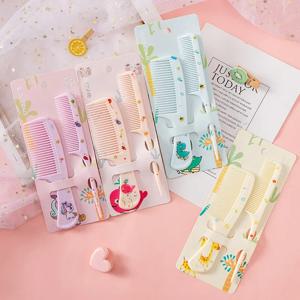 여아용 귀여운 어린이 미용 빗, 정전기 방지 뾰족한 꼬리 빗, 딸기 과일 헤어, 2 개/세트