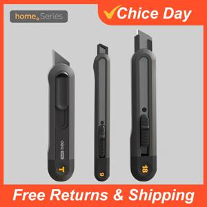 델리 스냅 오프 유틸리티 나이프 개폐식 박스 커터 9mm 18mm 고 탄소강 블레이드 자동 잠금 장치, 사무용품 문구 용품