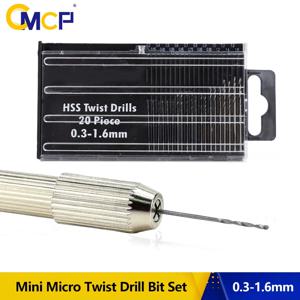 CMCP 미니 HSS 나선형 드릴 비트 세트 0.3mm-1.6mm 보석 시계 수리 모델 만들기 공예 작업 미니 드릴 비트