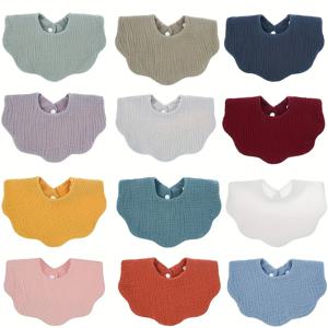 1pcs 코 튼 부드러운 아기 Bibs 솔리드 ​​컬러 유아 Bib 신생아 Burp Cloths Bandana 스카프 어린이 소년 소녀 먹이 타액 수건