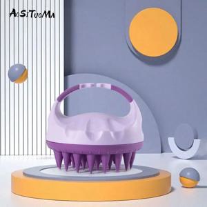 두피 스크러버, 샴푸, 브러시, 마사지기, 깨끗한 두피, 빗, 손잡이, 샴푸 브러시, 두피 각질 제거 브러시, 마사지 빗