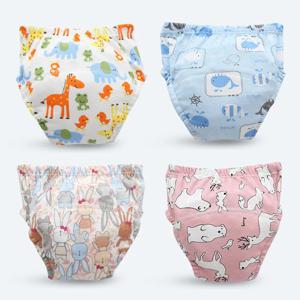 훈련 바지 속옷 빨 기저귀 주머니 바지 배우기 아기 기저귀 통기성 기저귀 주머니 아기 여름