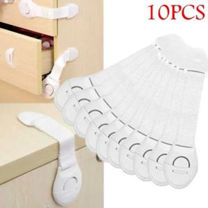 10PCS 아기 안전 잠금 서랍 잠금 다기능 어린이 안티 핀치 안전 잠금 화장실 래치 안전 제품