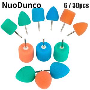 NuoDunco 6pcs /30pcs 세트 미니 연마 스폰지 자동차 윤곽 Dremel 로타리 금속 표면 청소 도구에 대 한 연마 패드 자세히