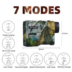 REVASRI 사냥 레이저 거리 측정기 1000 야드(충전식 배터리 포함) 타겟 획득 기술 E를 갖춘 사냥 거리 측정기