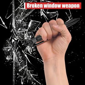 전술 방어 펜 다기능 텅스텐 강철 머리 깨진 창 도구 야외 EDC 자기 방어 휴대용 서명 펜