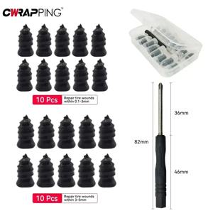 21-10Pcs 진공 자동차 타이어 수리 고무 손톱 세트 범용 타이어 나사 튜브리스 수리 도구 키트 자동차 오토바이 트럭 액세서리