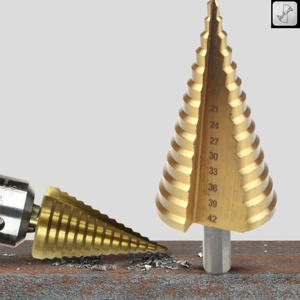 1Pcs 4-32/4-42mm HSS 티타늄 코팅 스텝 드릴 비트 드릴링 전동 공구 금속 고속 강철 목재 홀 커터 스텝 콘 드릴