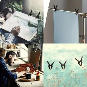 6개입 3인치 스프링 클램프 헤비 듀티 플라스틱 배경용 무슬린 캔버스 종이 크로마키 스크린 클립 사진 스튜디오 목공 도구