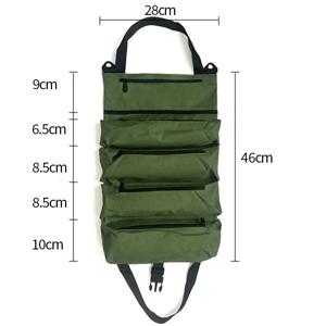 전문 정비공 및 목수를 위한 롤업 공구 가방 1개, 헤비듀티 옥스포드 원단 올인원 수납 정리함