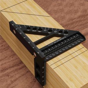 알루미늄 합금 사각 각도기 3D 멀티 앵글 목공 낚시꾼 스크 라이버 삼각형 눈금자 고정밀 레이아웃 측정 도구