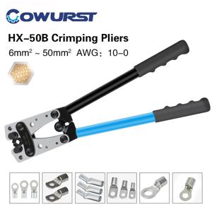휴대용 케이블 핸드 크림핑 도구, 노동력 절약 수공구, HX-50B 크림핑 플라이어, 6-50 mm², AWG 10-0 페룰 터미널 크림퍼