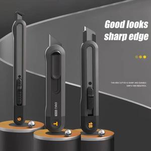 스냅오프 유틸리티 나이프 접이식 박스 커터 9mm 18mm 고탄소강 블레이드 자동 잠금, 사무용품 문구용