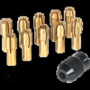 드레멜 로터리 도구용 11개/몫 미니 드릴 황동 콜릿 척 0.5-3.2mm 드레멜 액세서리 세트용 황동 및 너트