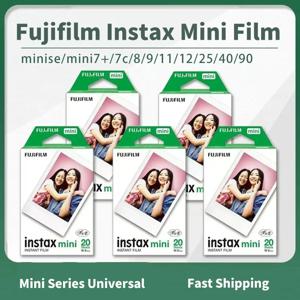 10-100매 후지필름 인스탁스 미니 필름 사진 용지 후지 인스턴트 미니 12 11 9 8 7s 90 25 EVO 카메라용 3인치 화이트 엣지 필름
