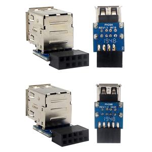 암컷 익스텐션 케이블 호환 컴퓨터 마더보드 헤더 어댑터, USB2.0, 9 핀, 10P 데스크탑 마더보드 액세서리