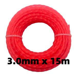 3.0mm * 15m 잔디 깎기 나일론 잔디 트리머 로프 브러시 커터 스트리머 라인 깎기 와이어 잔디 깎는 기계 액세서리