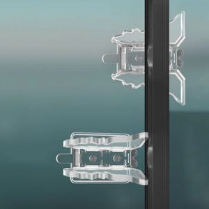 1pcs 슬라이딩 창 제한 잠금 투명 나비 펀치없는 붙여 넣은 도어 창 안전 잠금 버클 아기 안전 보호