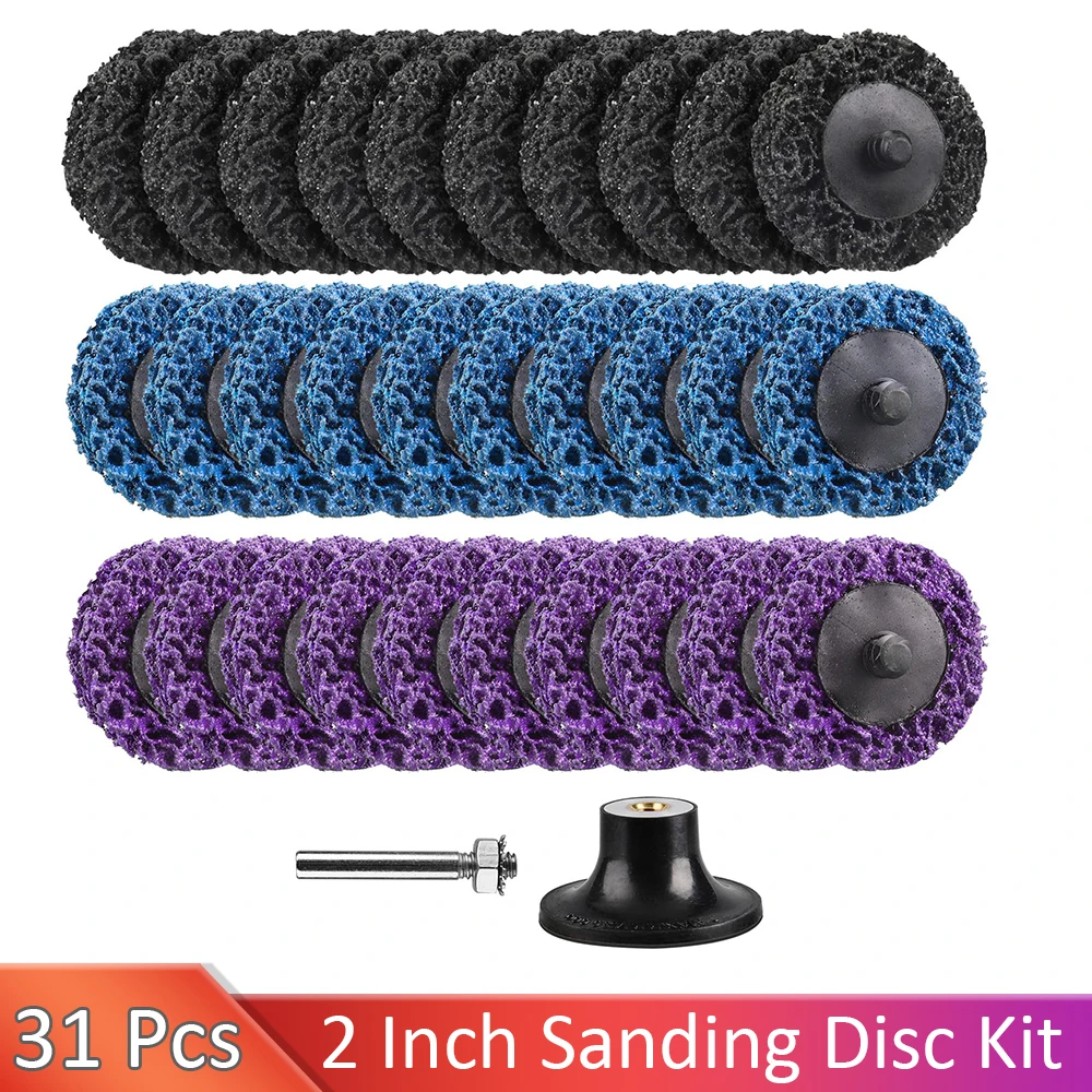 31 Pcs 2 인치 퀵 체인지 드릴용 간편한 스트립 디스크 1/4