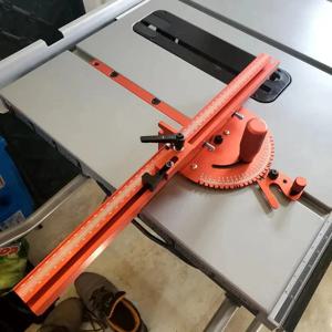 1 세트 마이터 게이지 및 400MM 알루미늄 프로파일 울타리(트랙 스톱 포함) 톱질 어셈블리 각도 눈금자 테이블 톱 라우터 테이블 Woodw