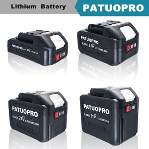 PATUOPRO 18-21V 2.0 4.0 6.0 8.0Ah Makita 18V 브러시리스 전기 드릴 렌치 톱 드라이버 용 충전식 리튬 배터리