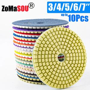 3/4/5/6/7 인치 다이아몬드 연마 패드 드릴 샌딩 화강암 대리석 석영 타일 유리 연삭 도구에 대한 건식/습식 버프 디스크 연마재