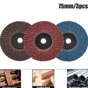 3pcs 75mm 플랫 플랩 디스크 3 