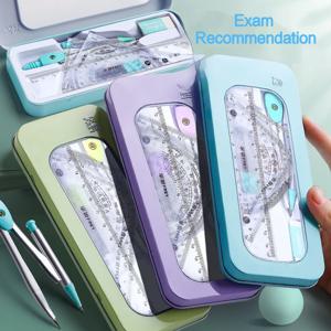 7-In-1 다기능 나침반 눈금자 세트 초등 중등 학교 문구 용 통합 고 미적 드로잉 사무 도구