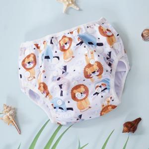 Elinfant 재사용 가능한 아기 천 기저귀 훈련 바지, 3-15kg 용 빨 수있는 조절 가능한 수영 기저귀-해변, 수영장에 적합
